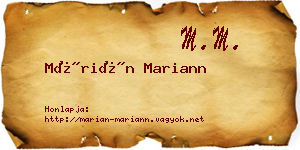 Márián Mariann névjegykártya