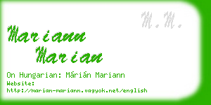 mariann marian business card