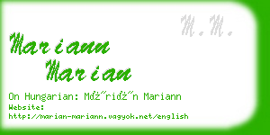 mariann marian business card